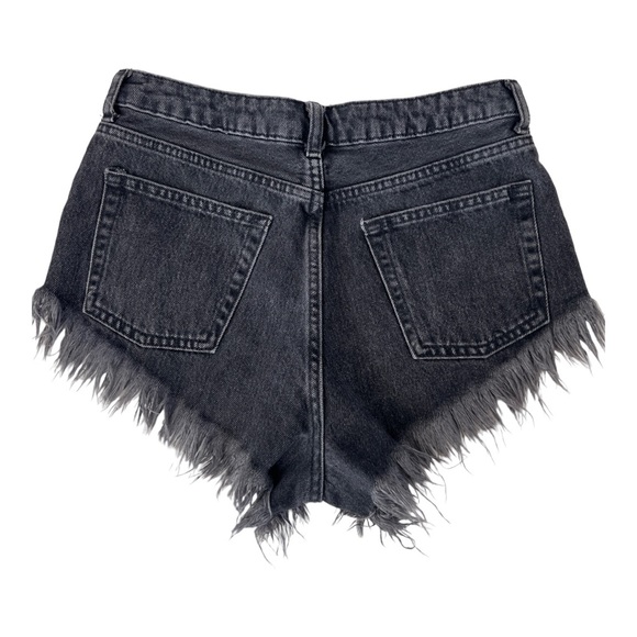 Topshop Moto Kiri High Waist Frayed Hem Denim Shorts Size 6 US /10 UK/38 EU - Picture 2 of 5